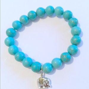 Turquoise  bracelet with elephant charm!